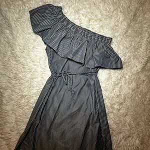 Sweet Wanderer Navy One Shoulder Dress